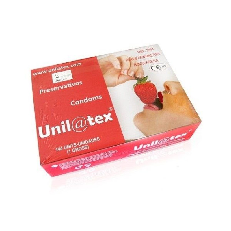 Preservativos 144 unidades sabor fresa Unilatex