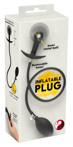 Plug anal hinchable con bola de metal