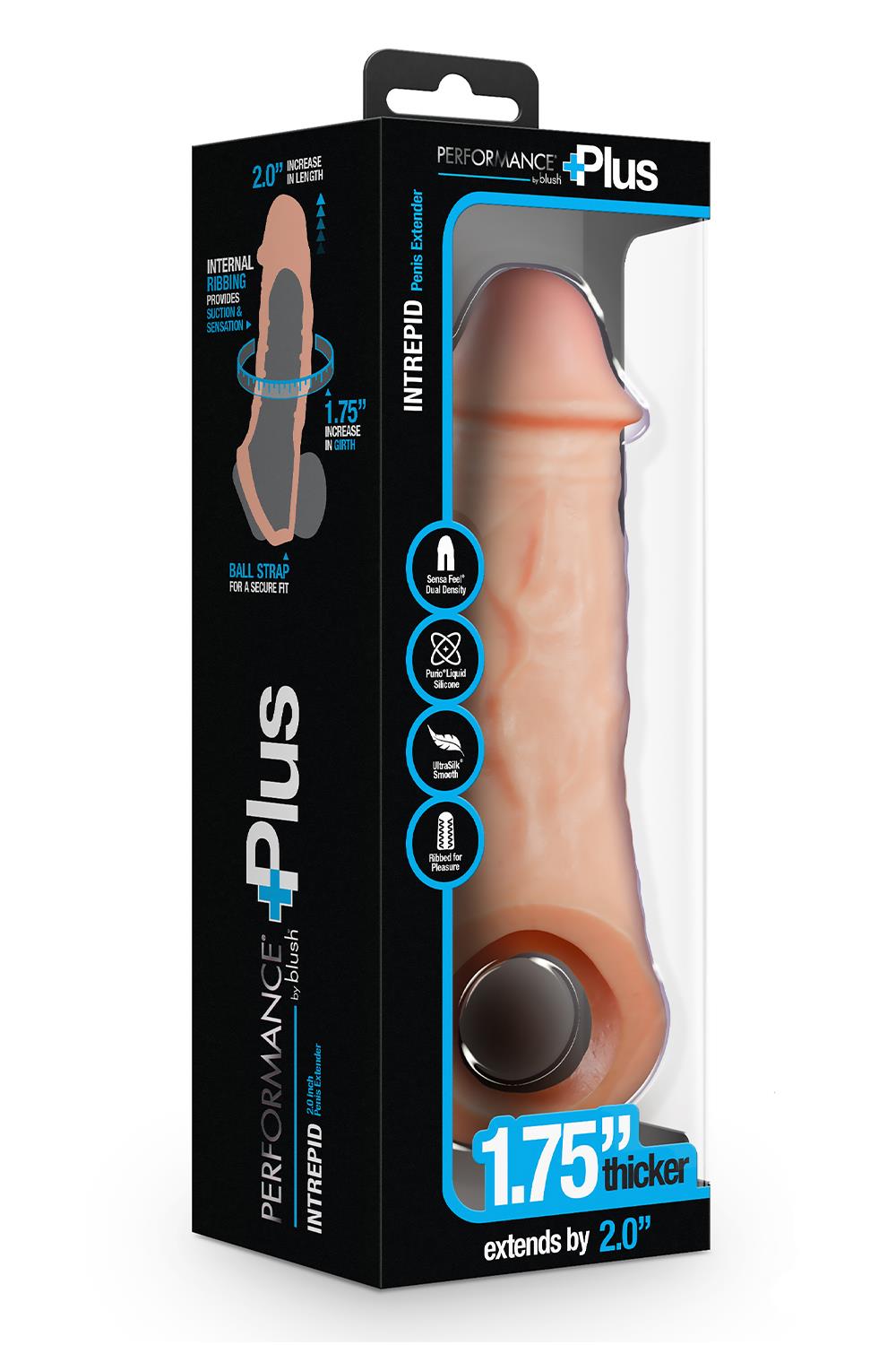 Intrepid 2" Silicone Penis Xtender Performance + - Imagen 2