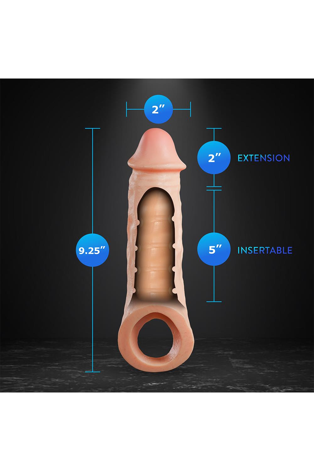 Intrepid 2" Silicone Penis Xtender Performance + - Imagen 7