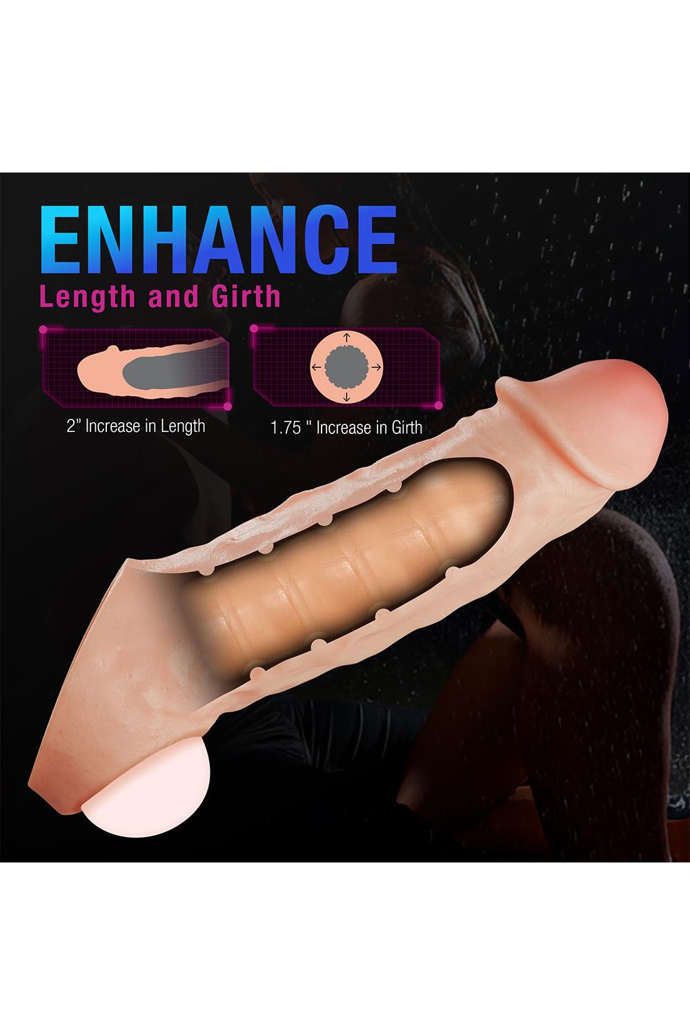 Intrepid 2" Silicone Penis Xtender Performance + - Imagen 9