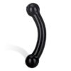 Double bull black glass dildo