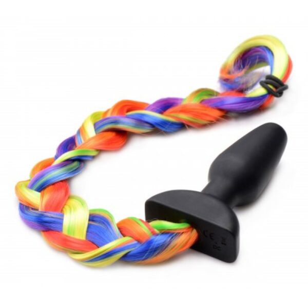 Plug anal recargable con cola de poni arcoiris - Imagen 5