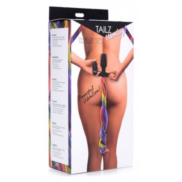 Plug anal recargable con cola de poni arcoiris - Imagen 6