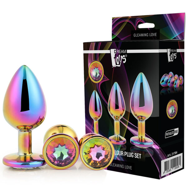 Kit 3 plugs metal Gleaming love muticolor