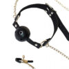 Ball gag with nipple clamps Party gratitude - Imagen 2