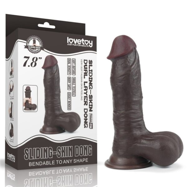 Dildo sliding dual layer negro 7,8?
