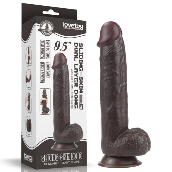 Dildo sliding dual layer negro 9,5?