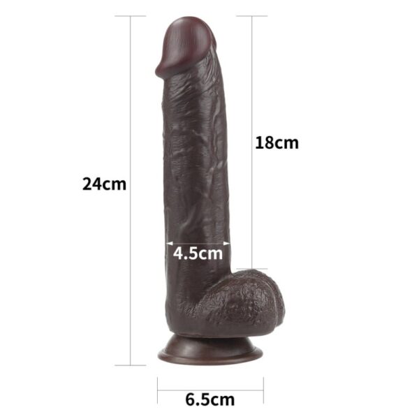 Dildo sliding dual layer negro 9,5? - Imagen 2