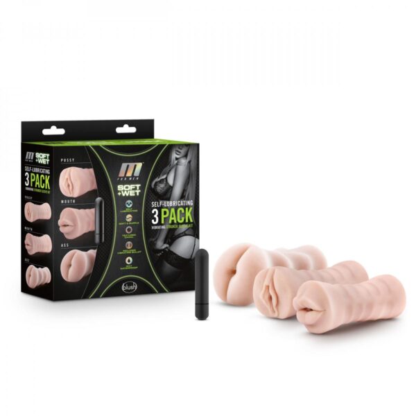 Self lubricating 3 pack vibrating stroker kit