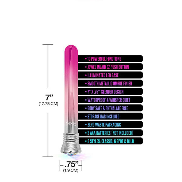 Vibrador Nixie classic pink con joya - Imagen 2