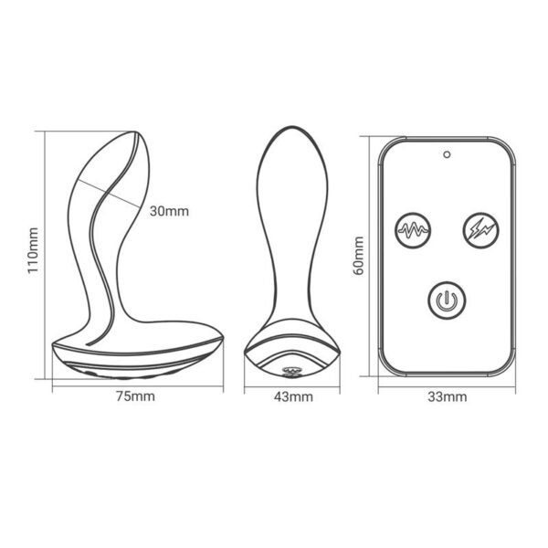 Plug anal vibrador y electro shock Herrcules - Imagen 5