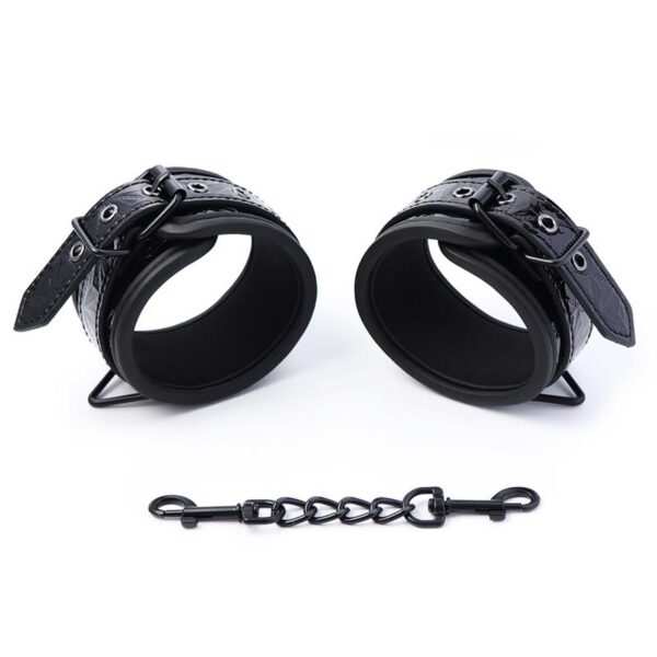 Esposas cuero vegano Black saphire - Imagen 4