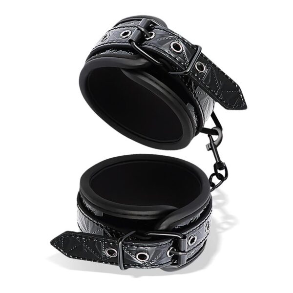 Esposas cuero vegano Black saphire - Imagen 3