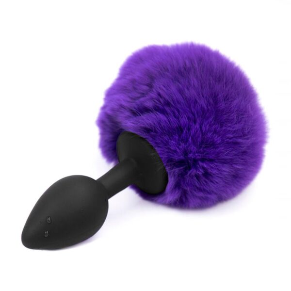 Plug anal con pompon lila T-S
