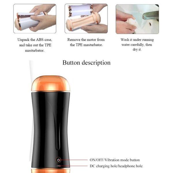 Masturbador vagina/boca recargable Foxshow - Imagen 7