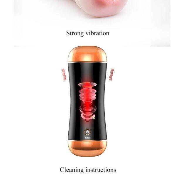 Masturbador vagina/boca recargable Foxshow - Imagen 8