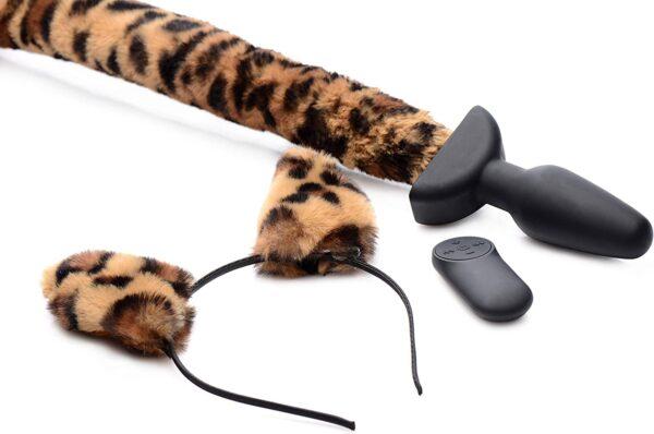 Leopard anal plug+ears rotating - Imagen 2