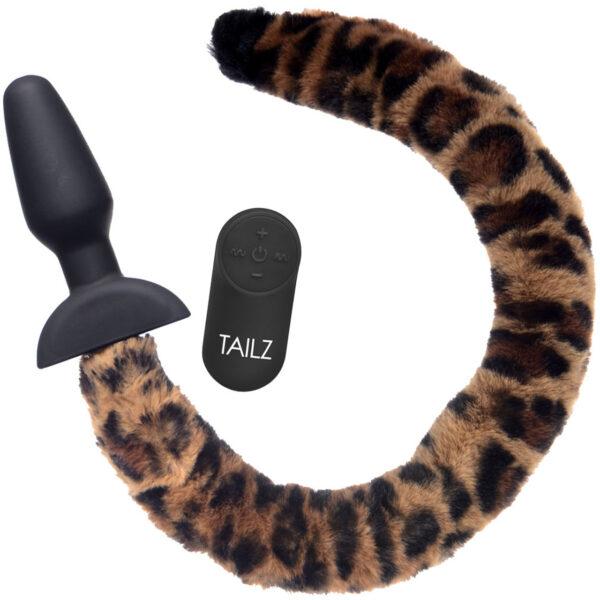 Leopard anal plug+ears rotating