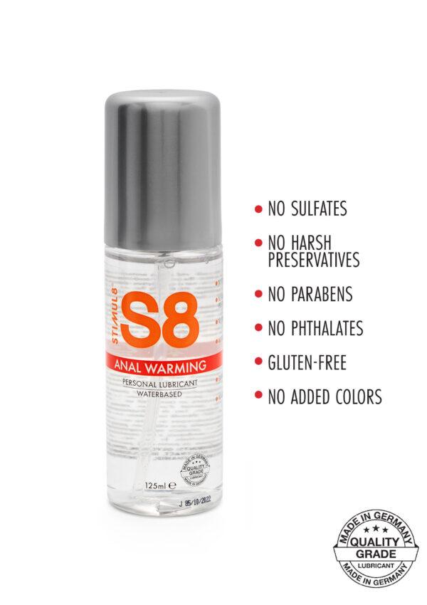 Lubricante anal efecto calor 125 ml S8