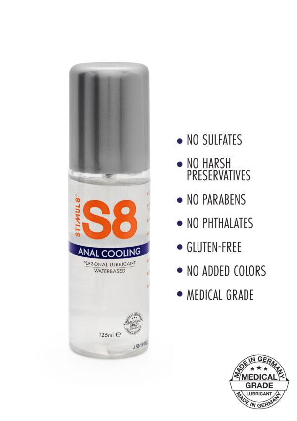 Lubricante anal efecto frío 125ml S8