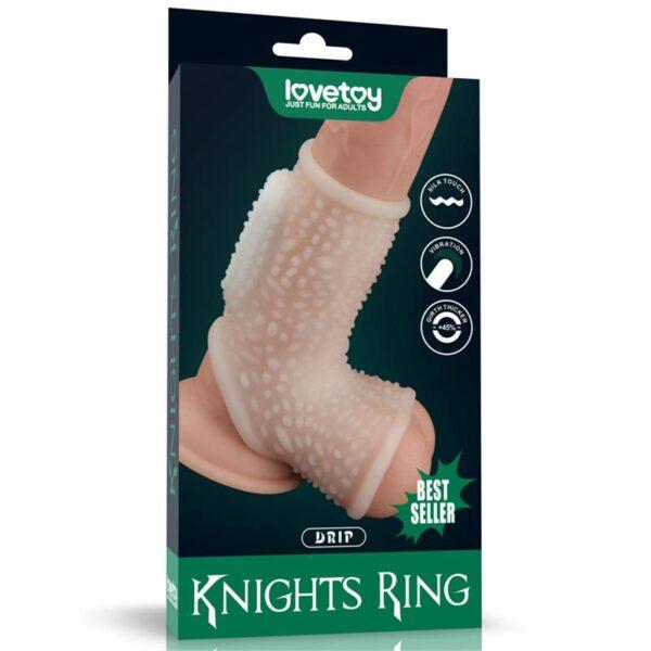 Funda pene y testículos vibradora Drip knights ring - Imagen 2