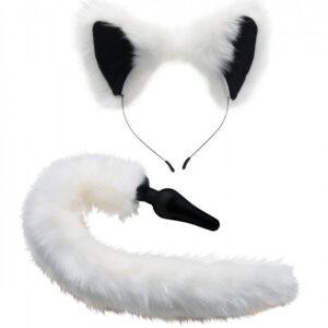 Set cola+orejas zorro blanco