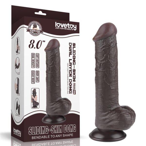 Dildo dual layer 8" negro