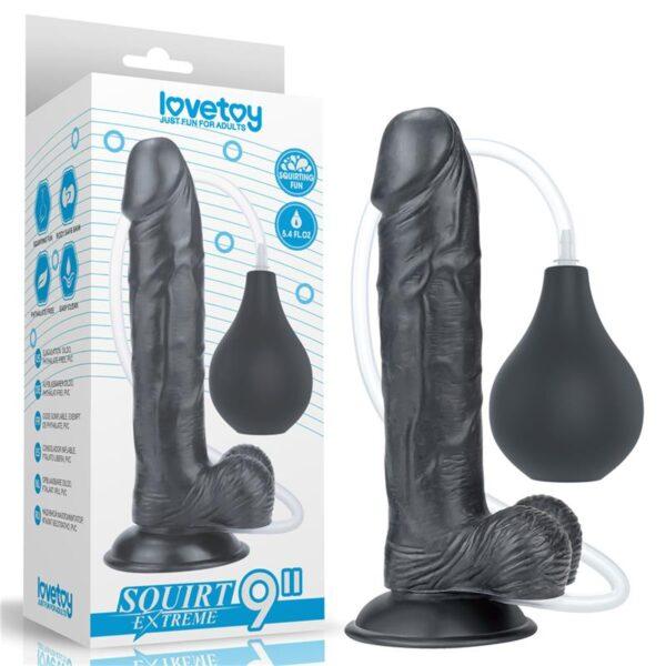 Dildo squirting 9" negro - Imagen 10