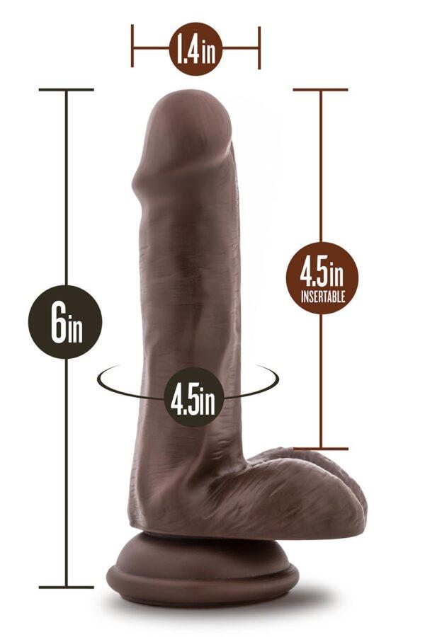 Dildo realístico articulado Dr Daniel 6" negro - Imagen 5