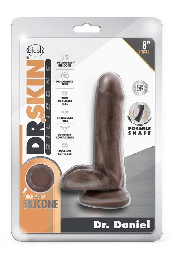 Dildo realístico articulado Dr Daniel 6" negro - Imagen 2