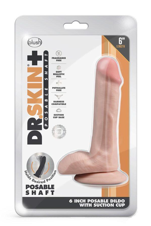 Dildo realístico articulado Dr Daniel 6" blanco - Imagen 2