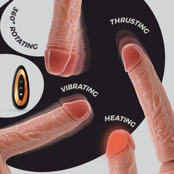 Realístico vibrador,thrusting,calor y mando Invictus - Imagen 10