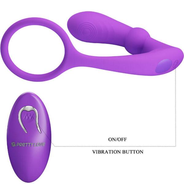 Anillo y plug vibrador con mando y thumping  Warren - Imagen 5