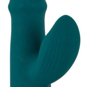 Thumping rabbit vibrator with moving ring