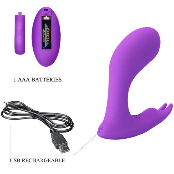 Vibrador y pulsador doble con mando Idabelle - Imagen 5