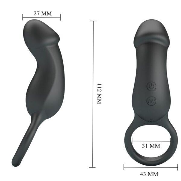 Anillo vibrador con mini pene USB - Imagen 4