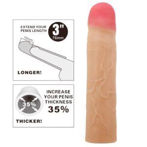 Funda pene realística con extensión 3" Kylian