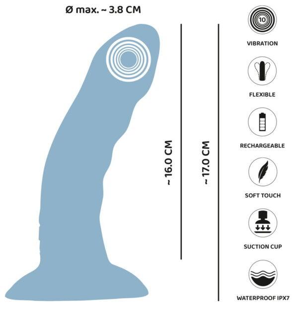 Dildo recargable Heart Guy blue - Imagen 3