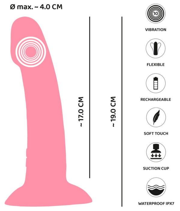 Dildo recargable Heart Guy pink - Imagen 2