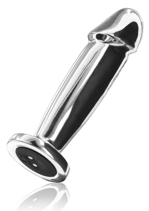 Large vibrating metal buttplug