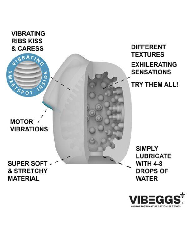 Vibeggs Naughty Nubs - Vibrating Masturbation Sleeve - Imagen 2
