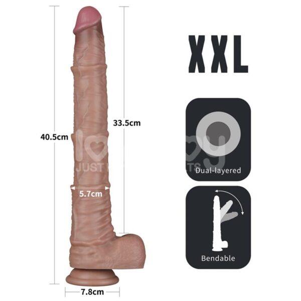 16" Dual layered bendable silicone cock - Imagen 14