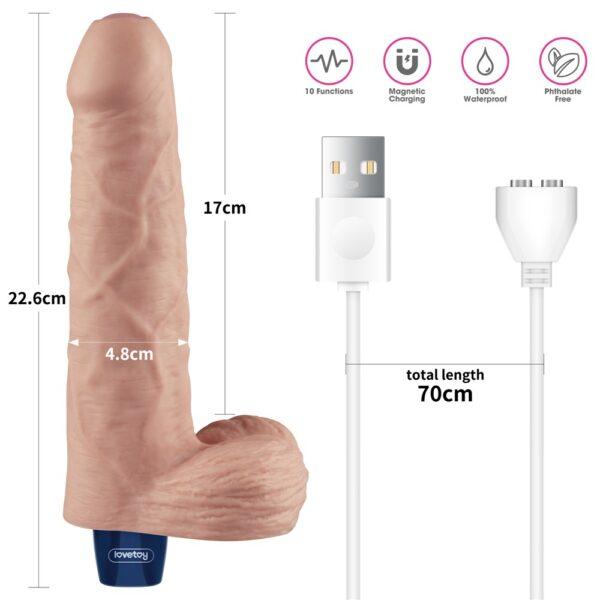 Realistico recargable Real Softee 9" uncut - Imagen 7