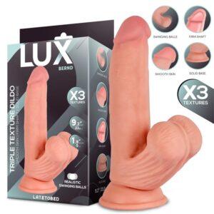 Dildo triple densidad con testículos oscilantes 9.2" Berndt LUX