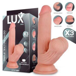 Dildo triple densidad con testículos oscilantes 8.2" Paul LUX
