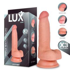 Dildo triple densidad con testículos 7.2" Hans LUX