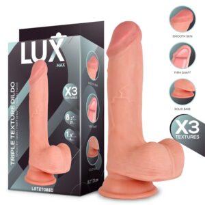 Dildo triple densidad con testículos 8.2" Max LUX