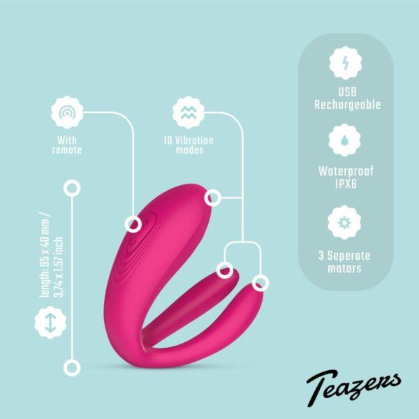 Pinza vibradora doble con mando Teazers - Imagen 4