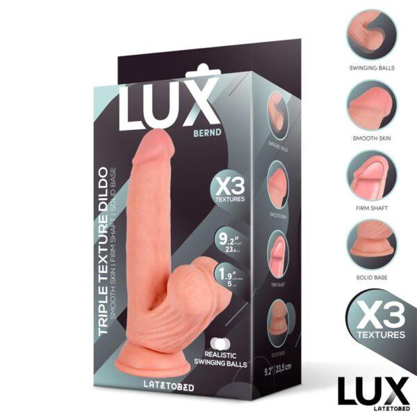 Dildo triple densidad con testículos oscilantes 9.2" Berndt LUX - Imagen 7
